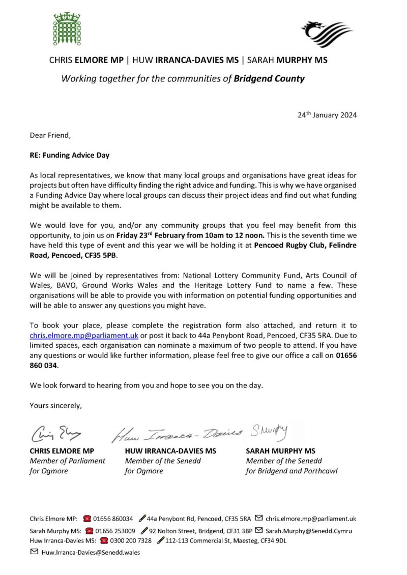 Invite letter to community organisations