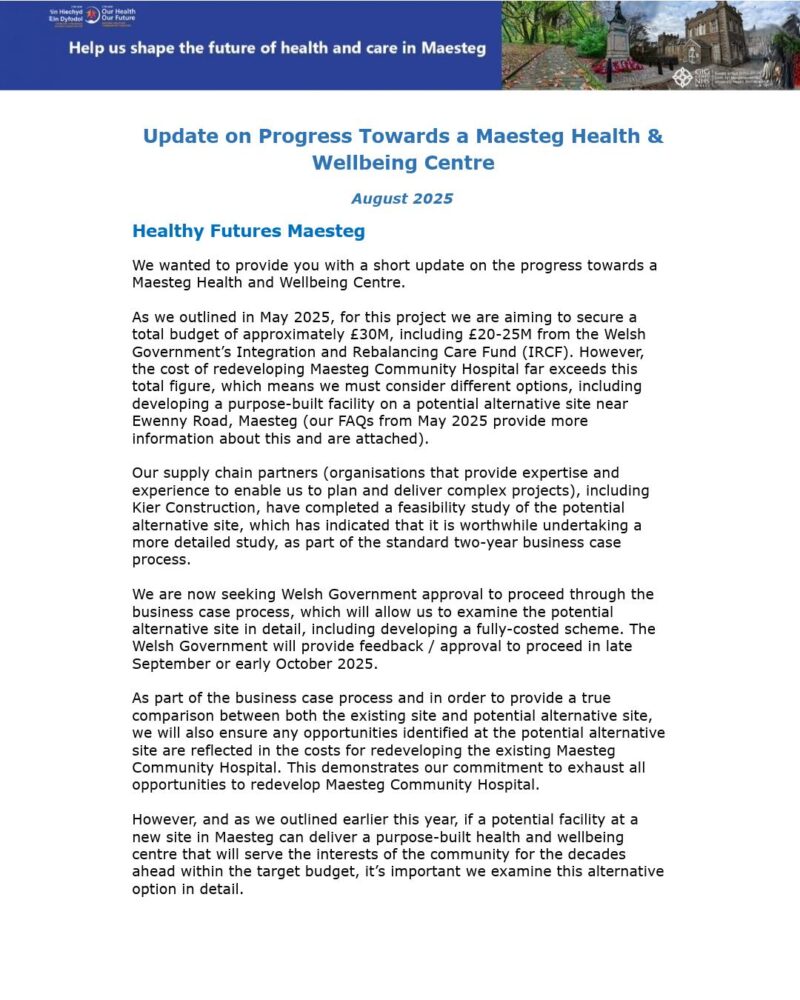 Cwm Taf Briefing August 2025 Page 1